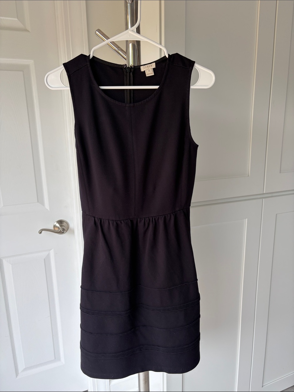 J. Crew Navy Sleeveless Sheath Dress, Size 0.